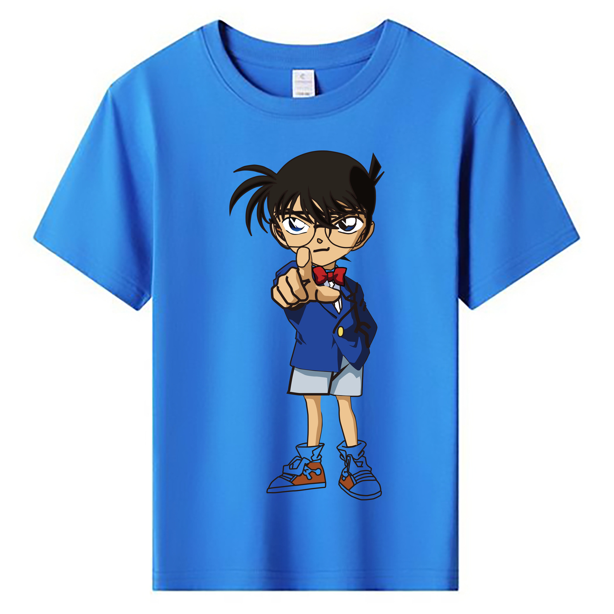 （画像用） 名探偵コナン 江戸川 コナン Detective Conan Conan Edogawa 綿100％キッズTシャツ（フロントプリント）